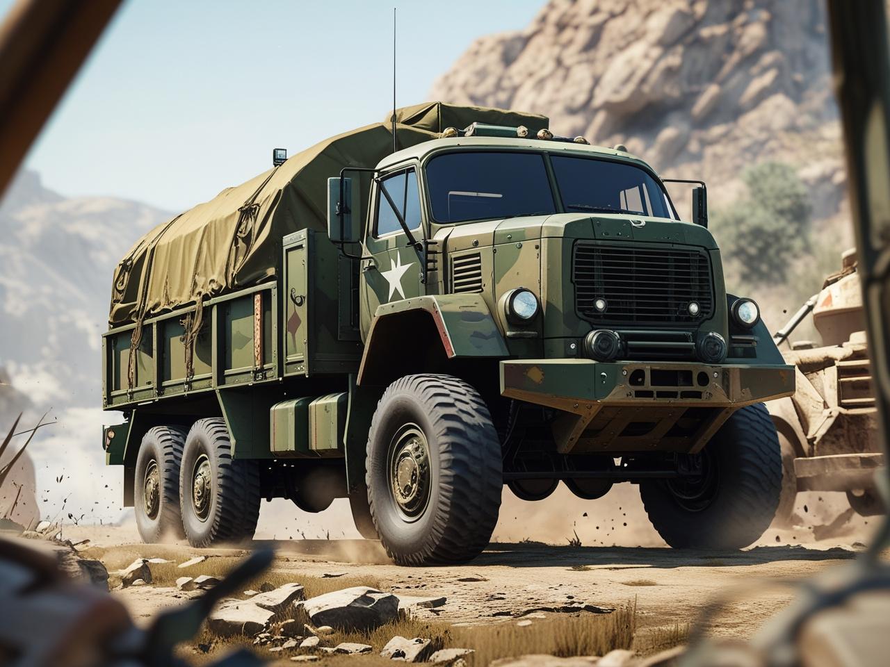 Transport Army vehicle truck driving